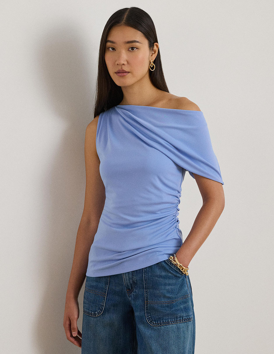 Playera sin mangas cuello asimétrico para mujer Playera sin mangas cuello asimétrico para mujer