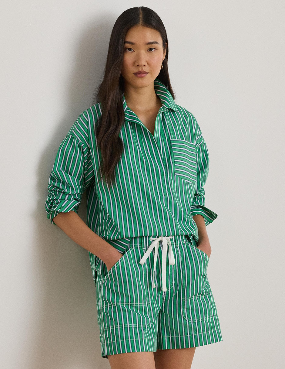 Blusa camisera manga larga para mujer
