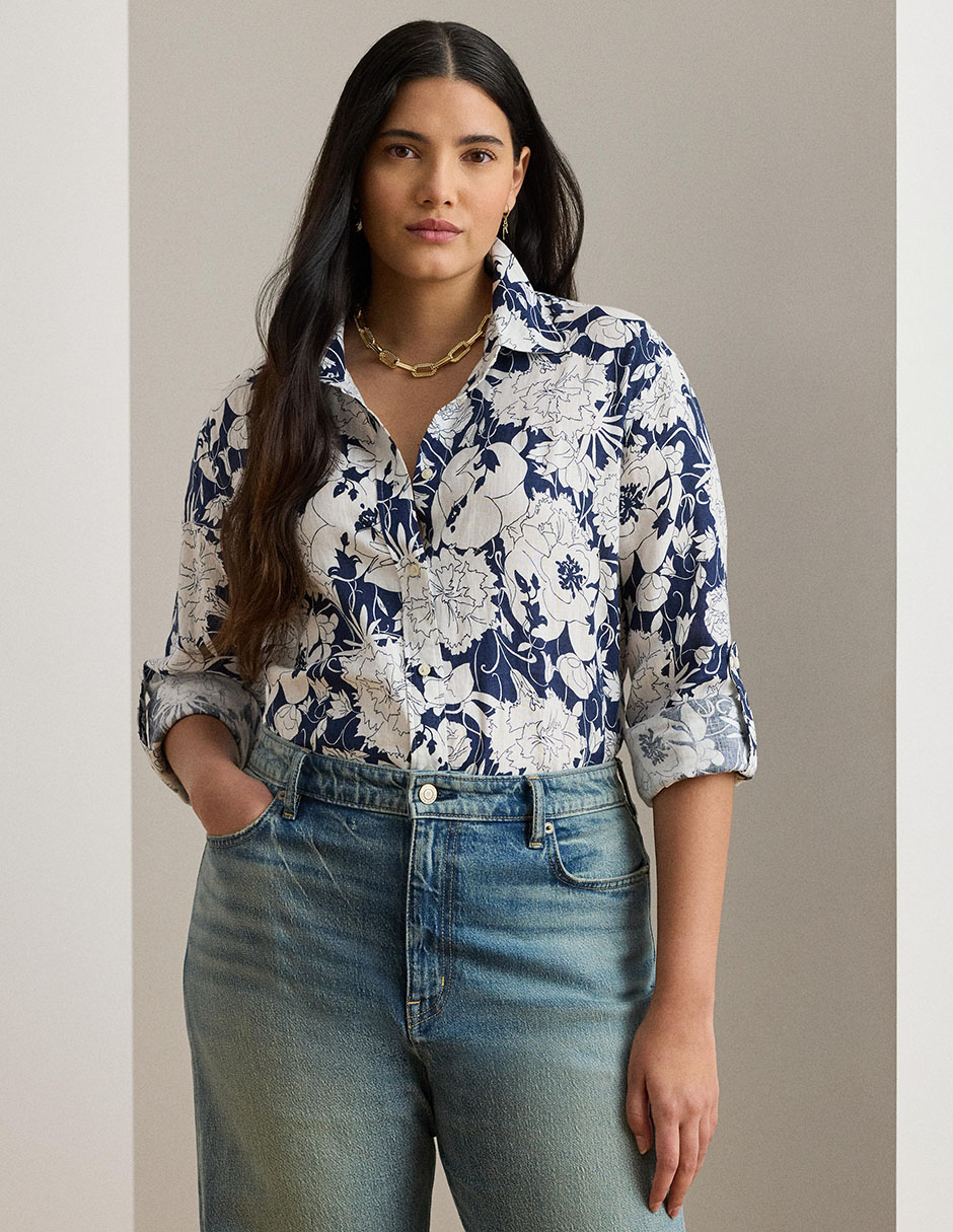 Blusa camisera manga larga para mujer