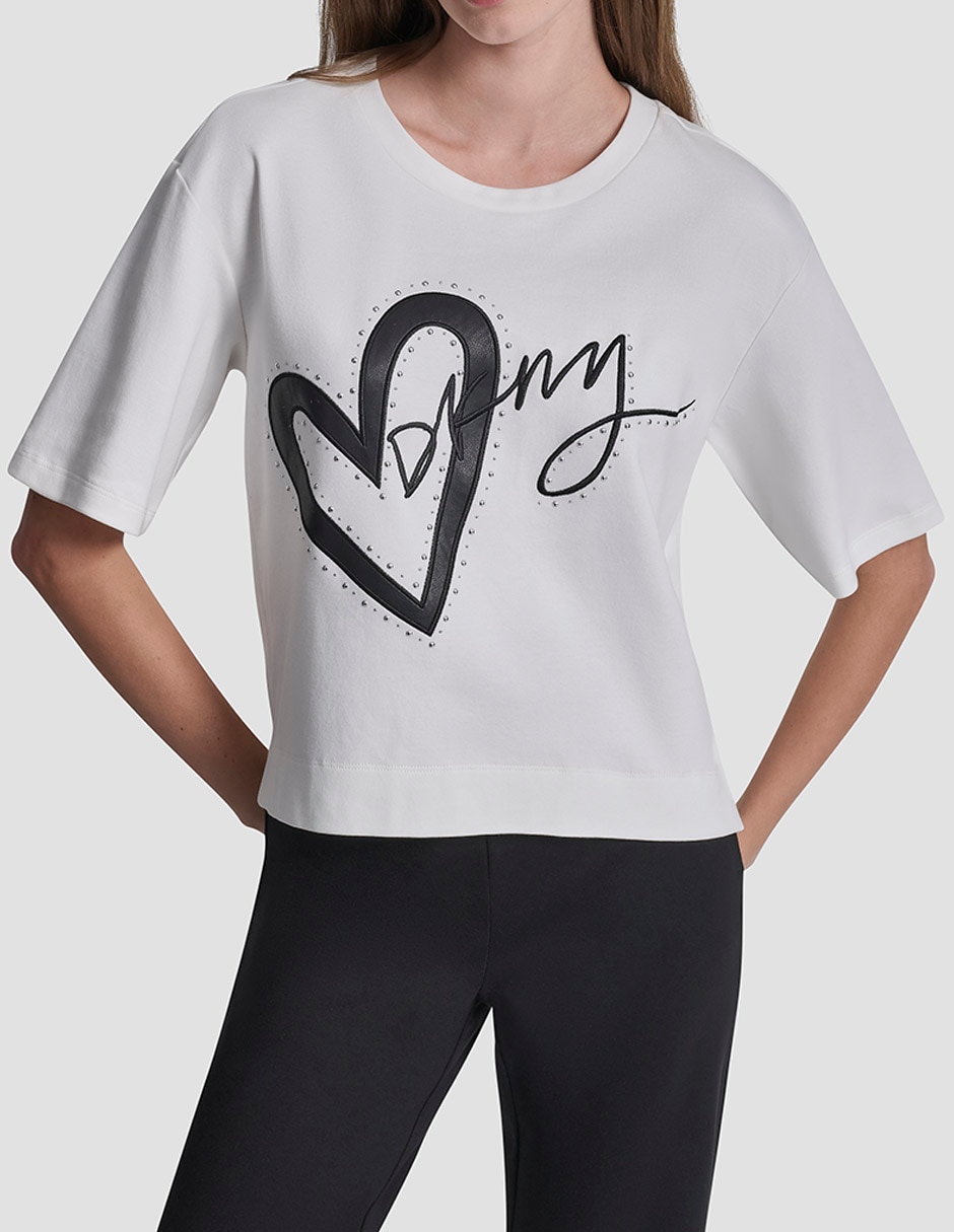 Playera manga al codo cuello redondo para mujer 7