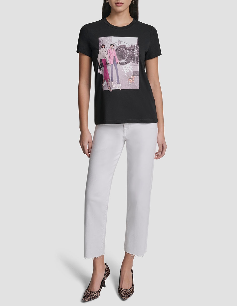 Playera manga corta cuello redondo para mujer 3