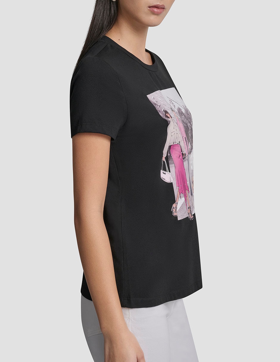 Playera manga corta cuello redondo para mujer 5