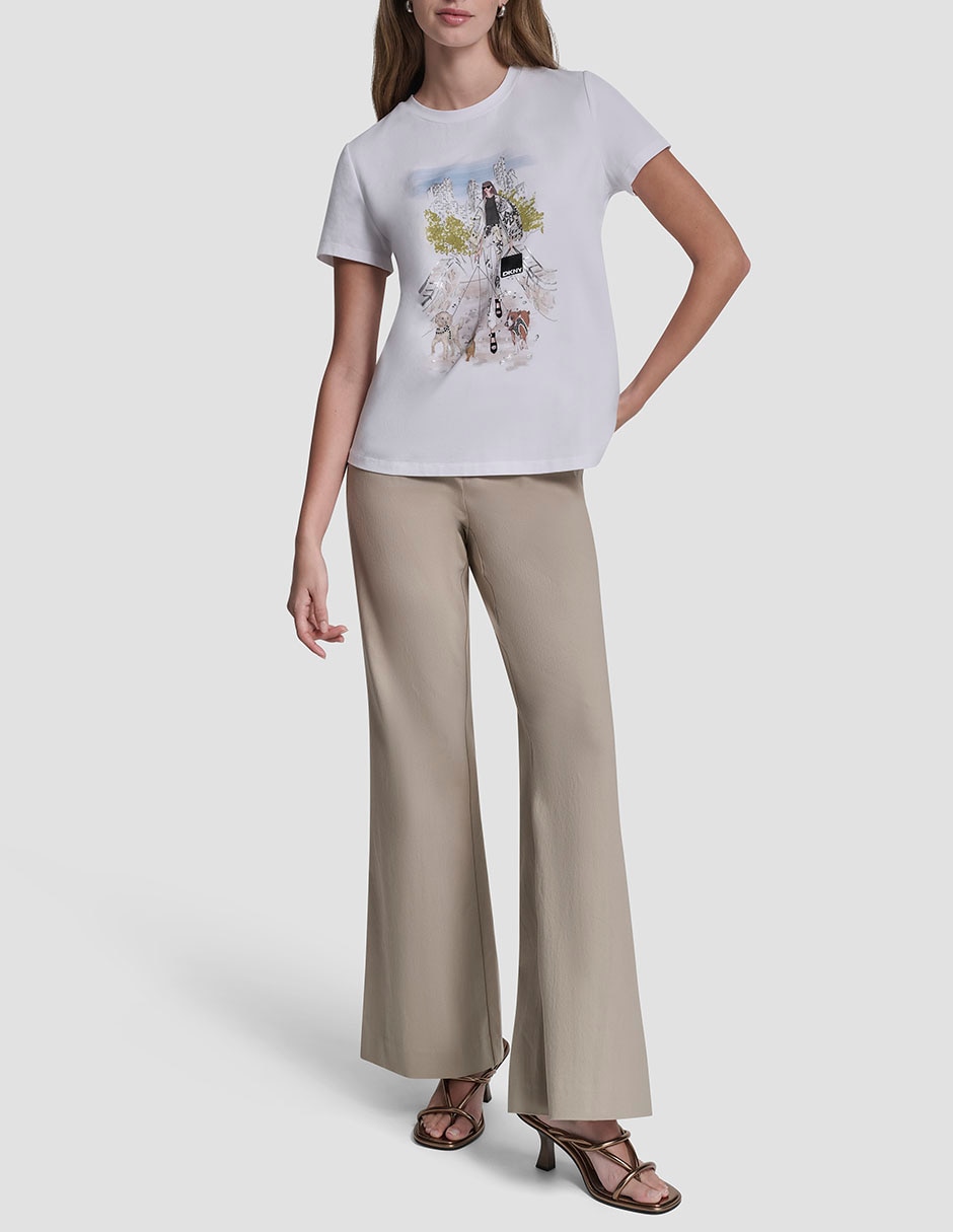 Playera manga corta cuello redondo para mujer 5