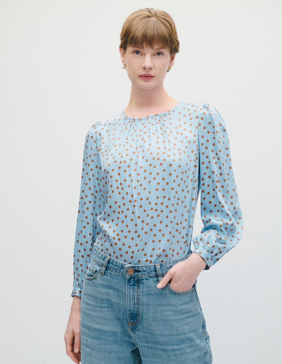 Blusa manga larga para mujer