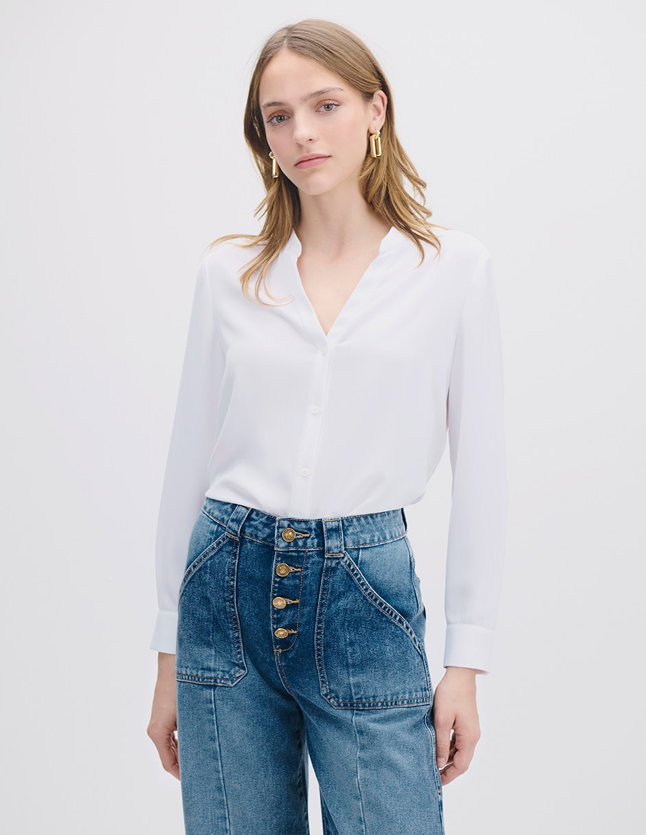 Blusa manga larga para mujer