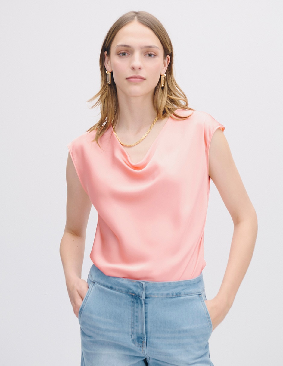 Blusa manga corta para mujer