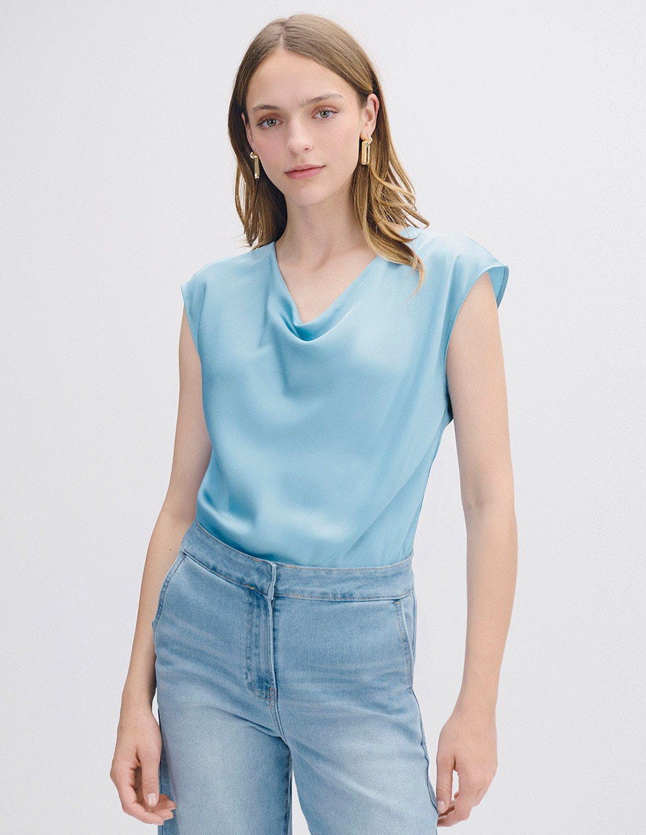 Blusa manga corta para mujer