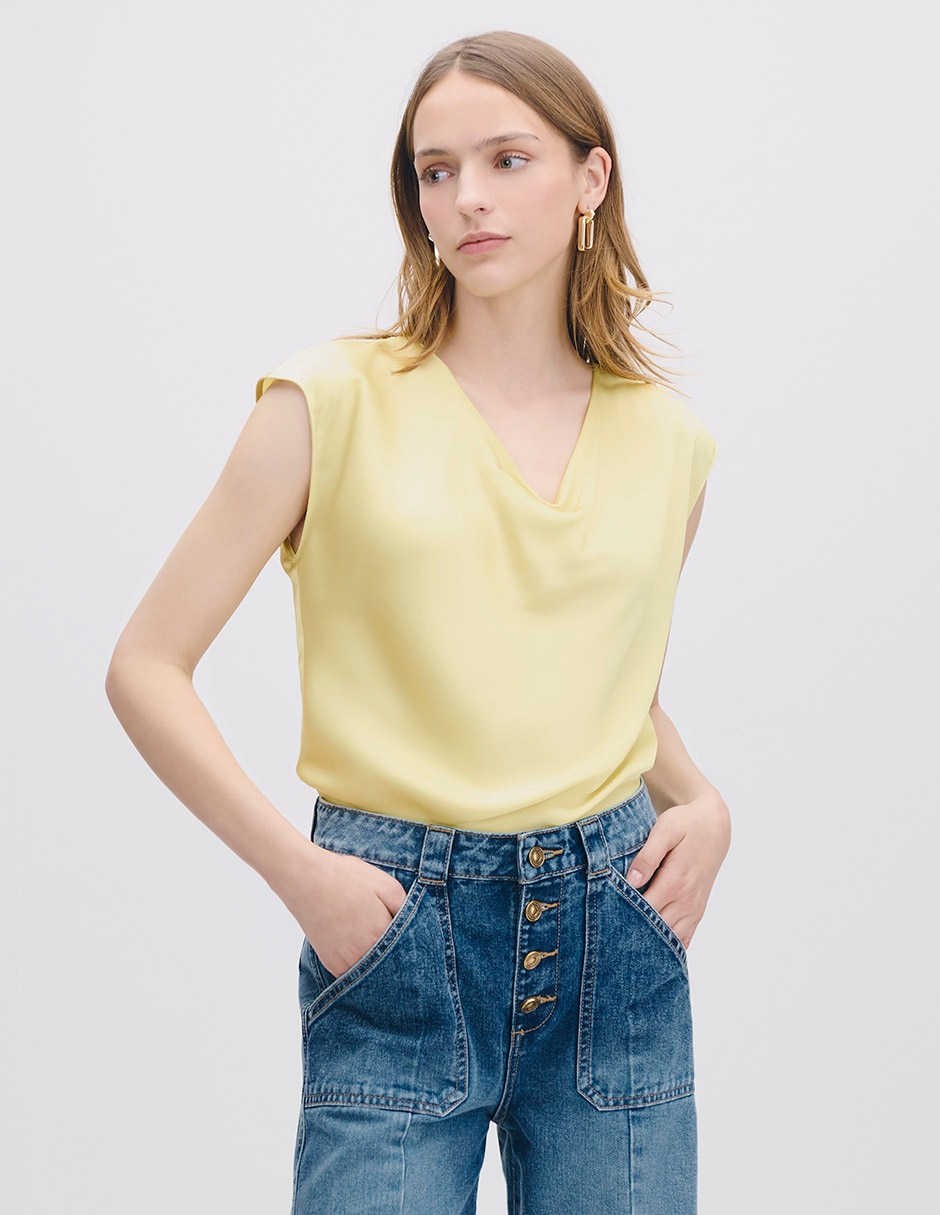 Blusa manga corta para mujer
