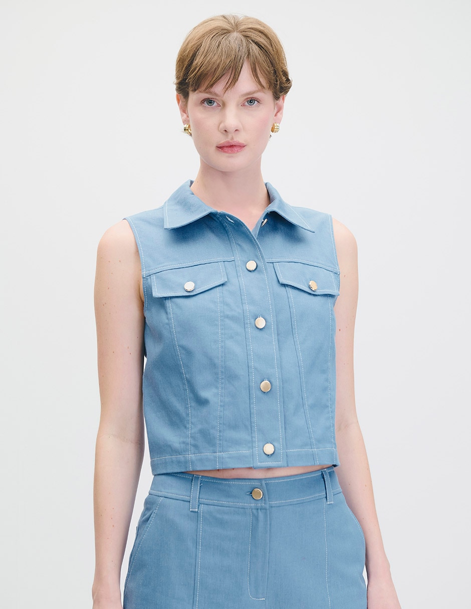 Blusa Napoli sin manga para mujer