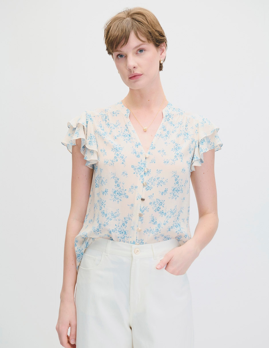 Blusa manga corta para mujer