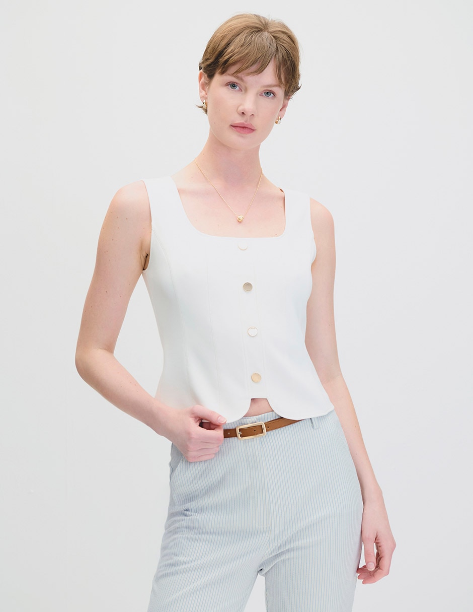 Blusa Napoli sin manga para mujer Blusa Napoli sin manga para mujer