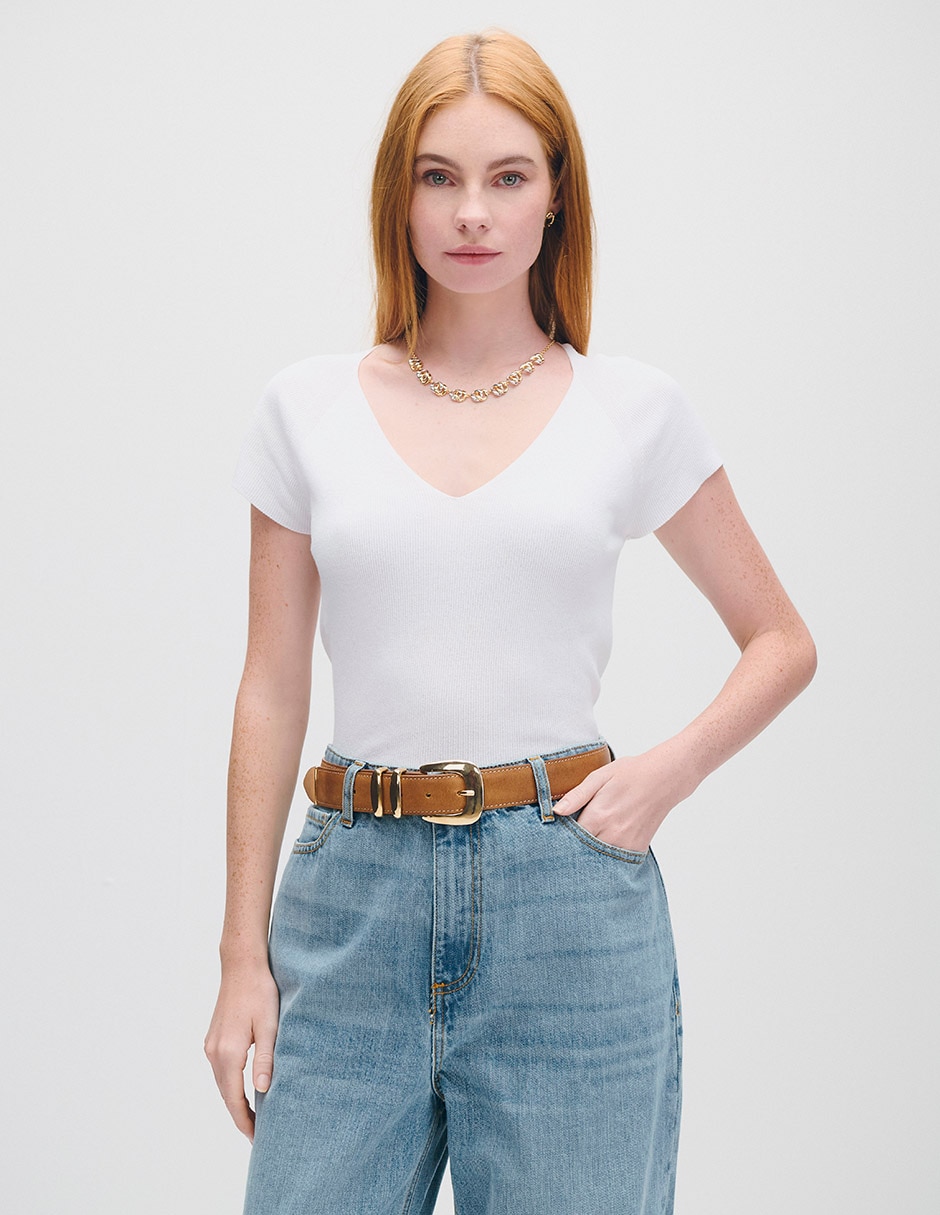 Blusa manga corta para mujer