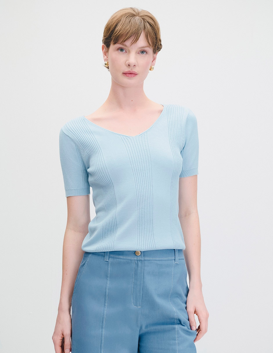 Blusa manga corta para mujer