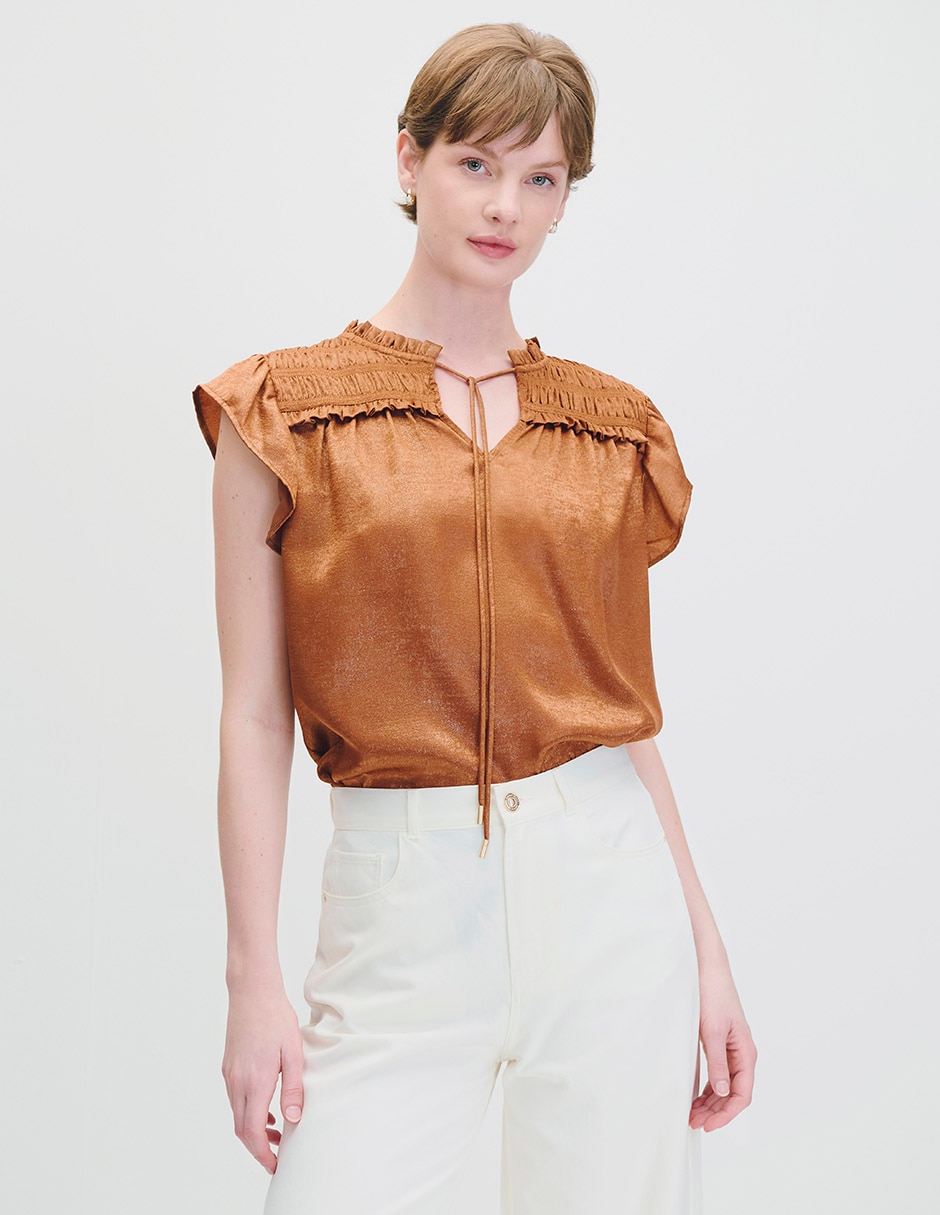 Blusa manga corta para mujer