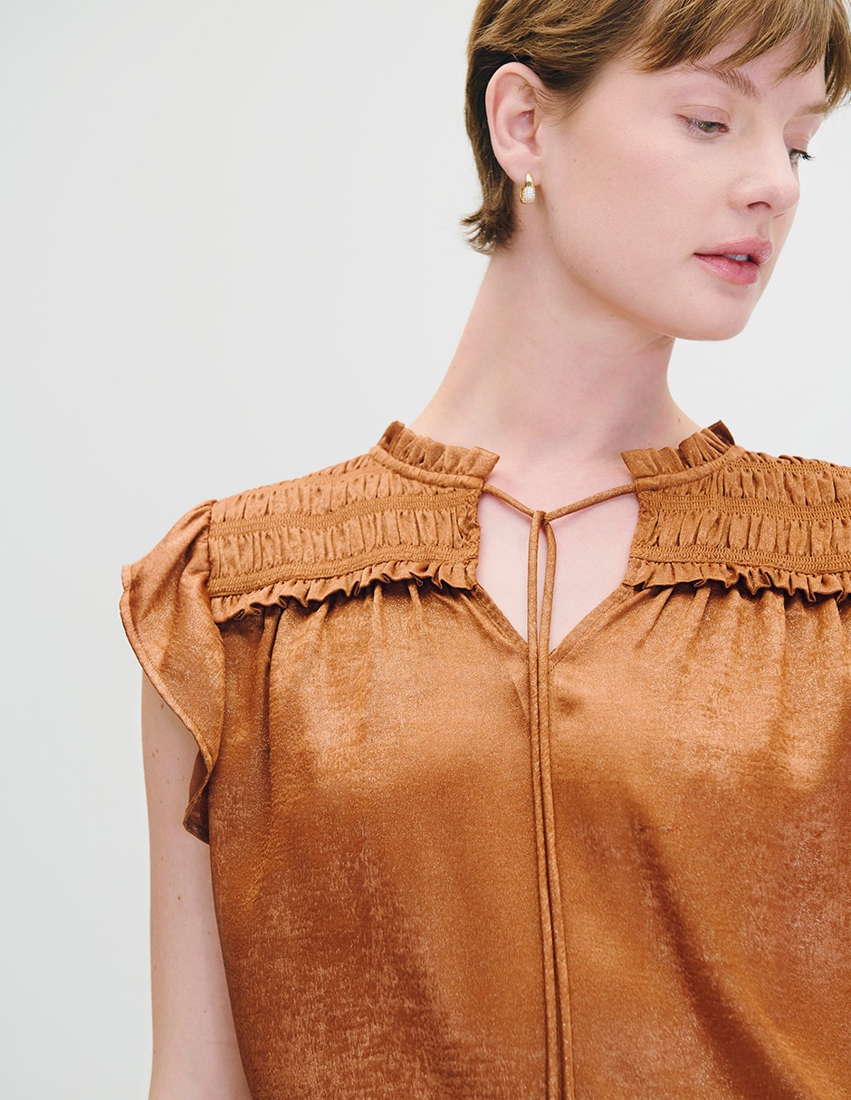 Blusa manga corta para mujer 4