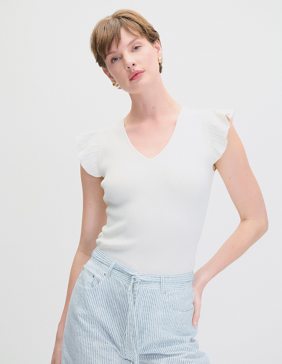 Blusa manga corta para mujer