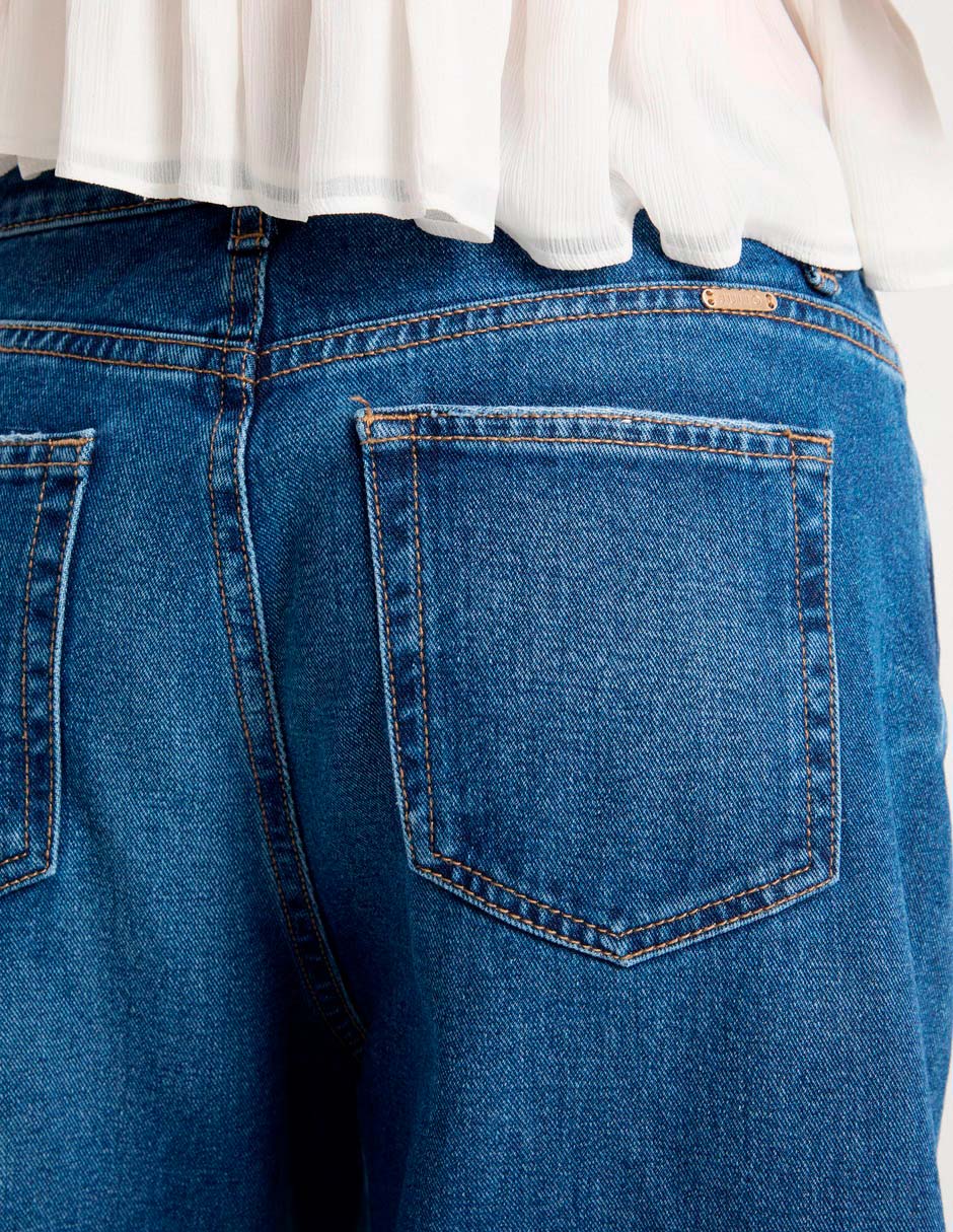 Jeans coulotte relajado para mujer 5