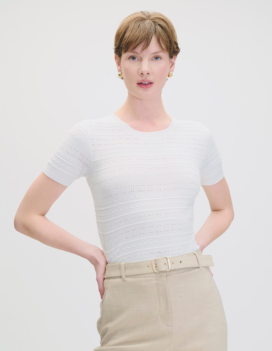 Blusa manga corta para mujer