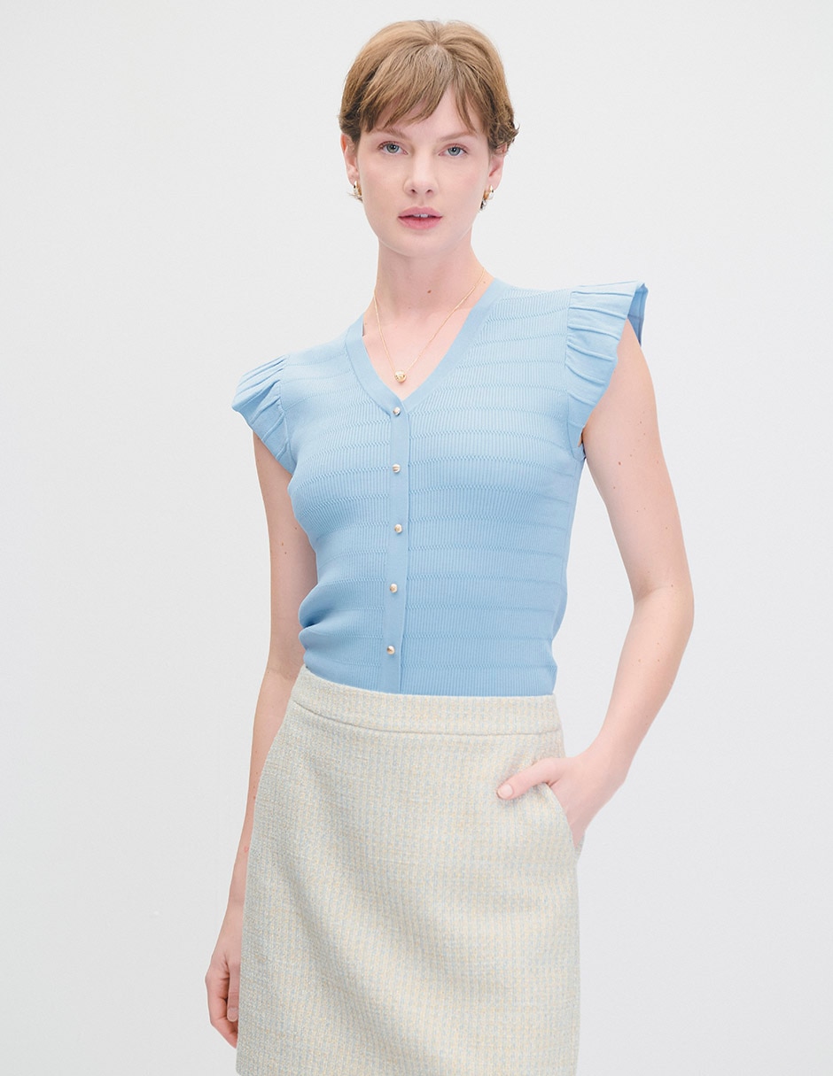 Blusa manga corta para mujer