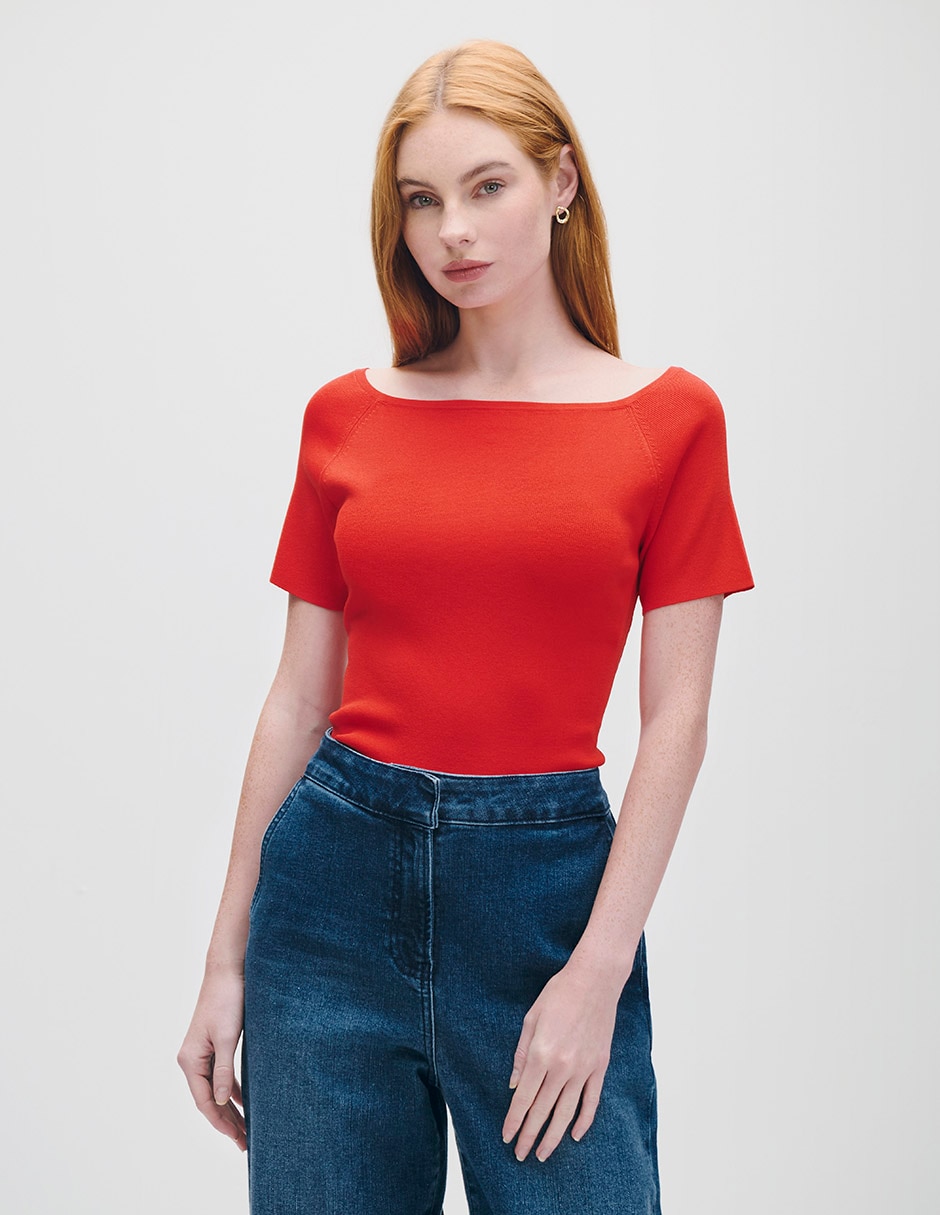 Blusa manga corta para mujer