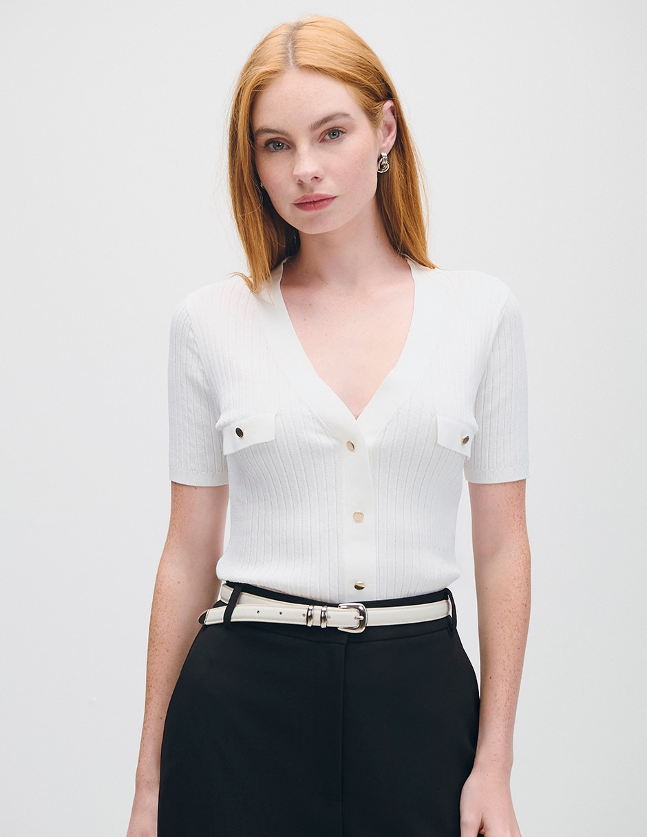 Blusa manga corta para mujer