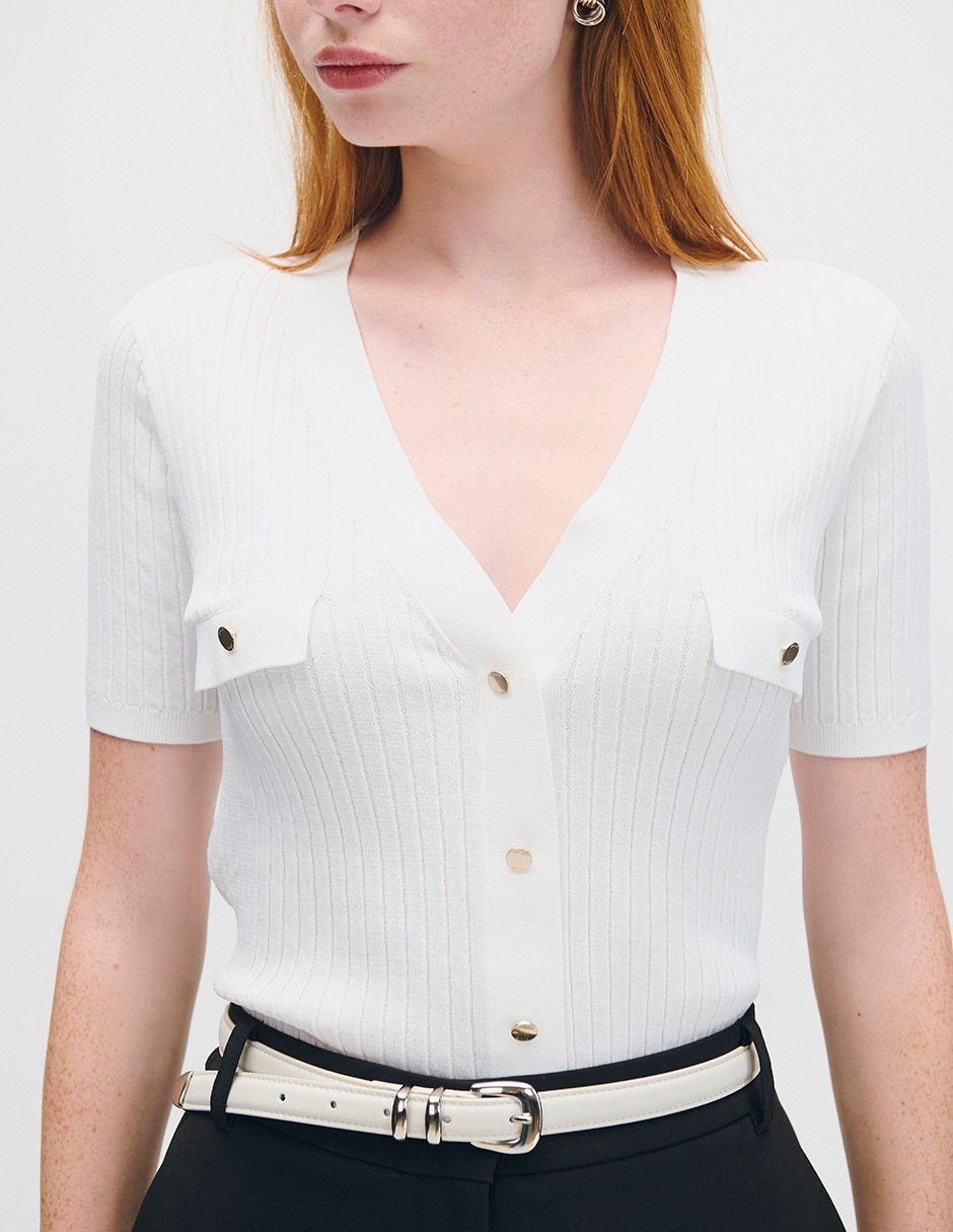 Blusa manga corta para mujer 4