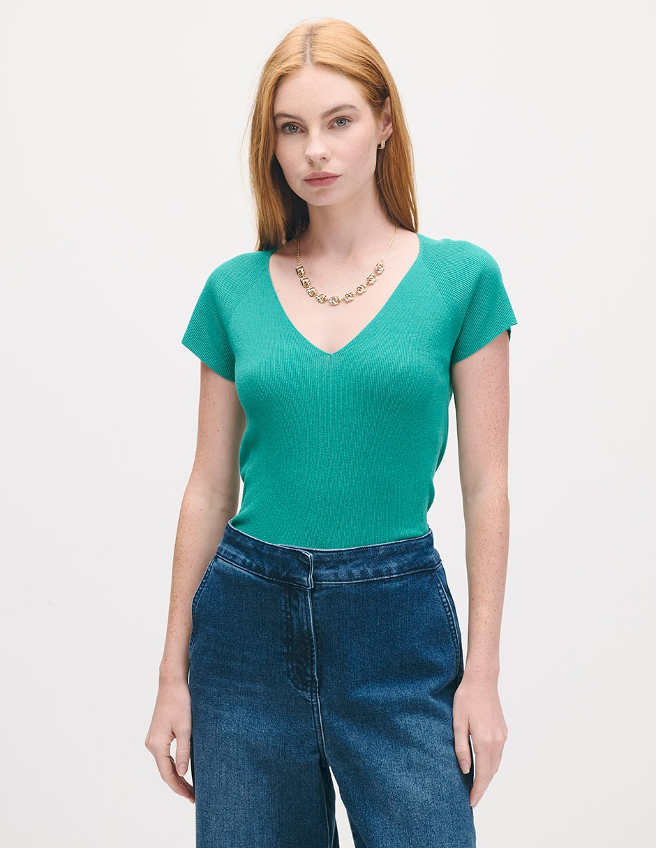 Blusa manga corta para mujer