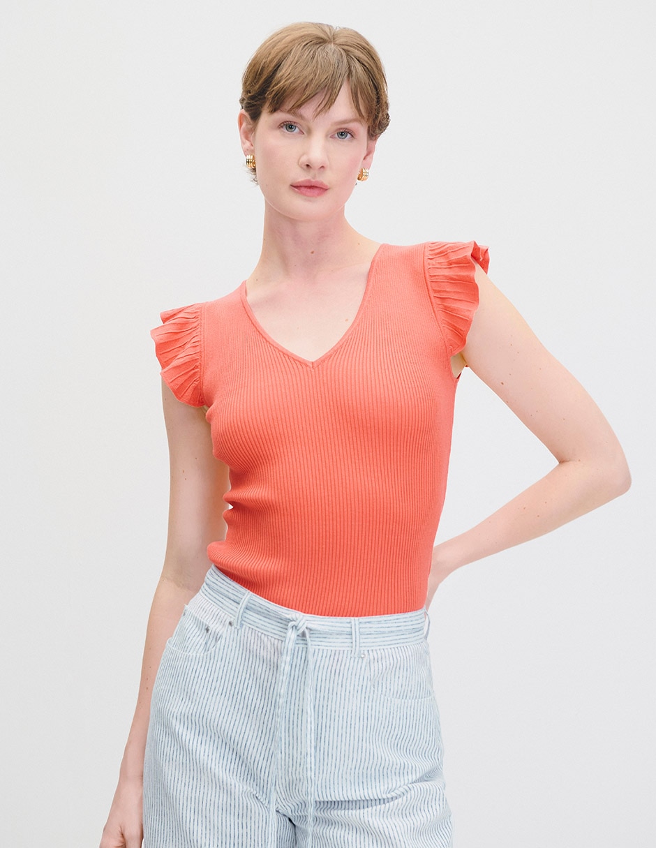 Blusa manga corta para mujer