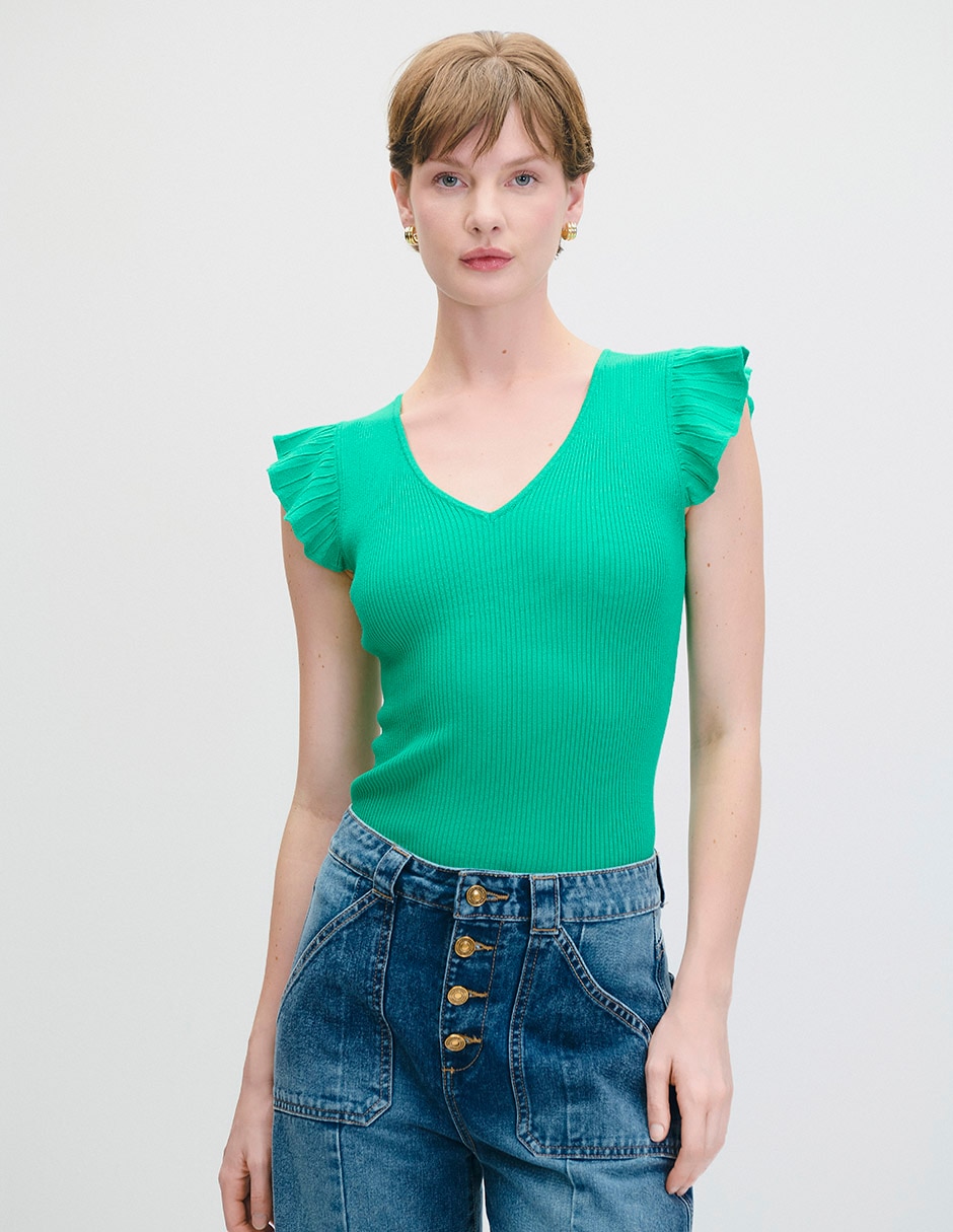 Blusa manga corta para mujer