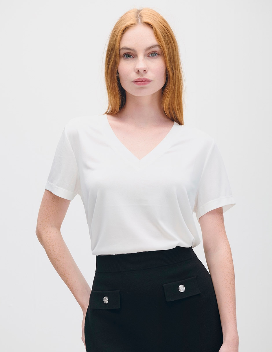 Blusa manga corta para mujer