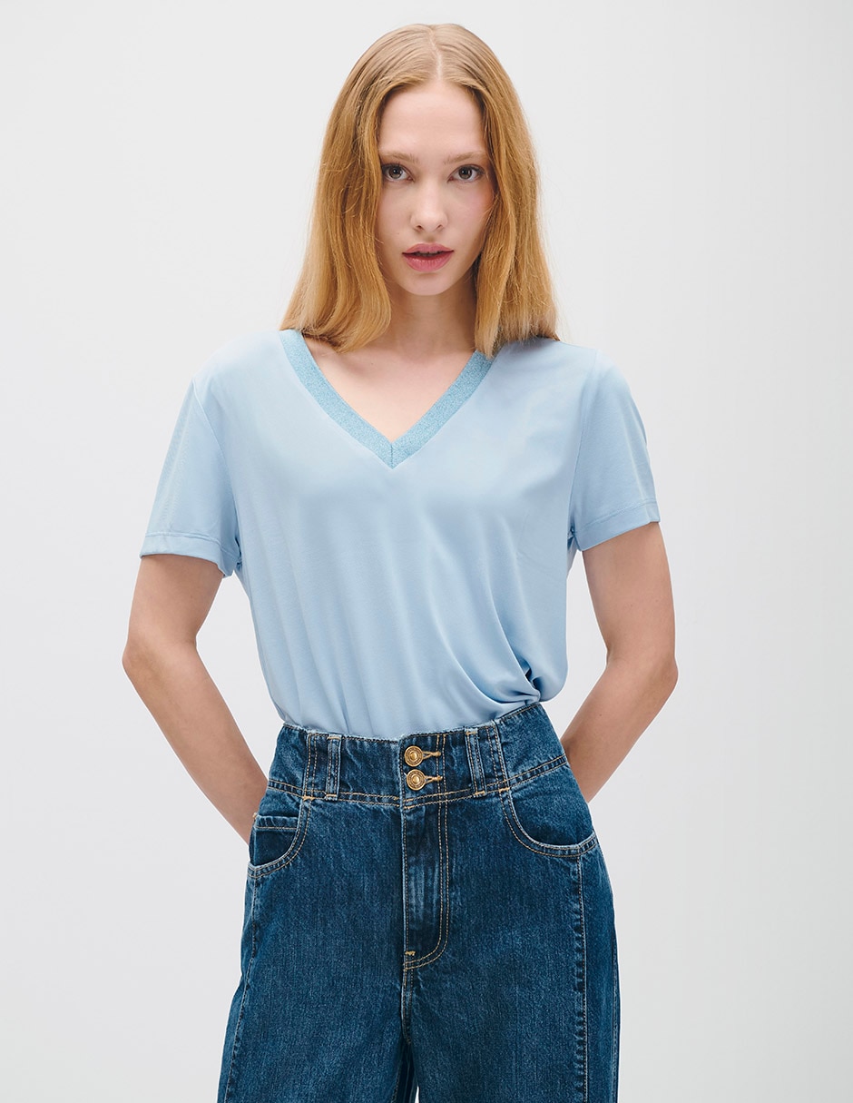 Blusa manga corta para mujer