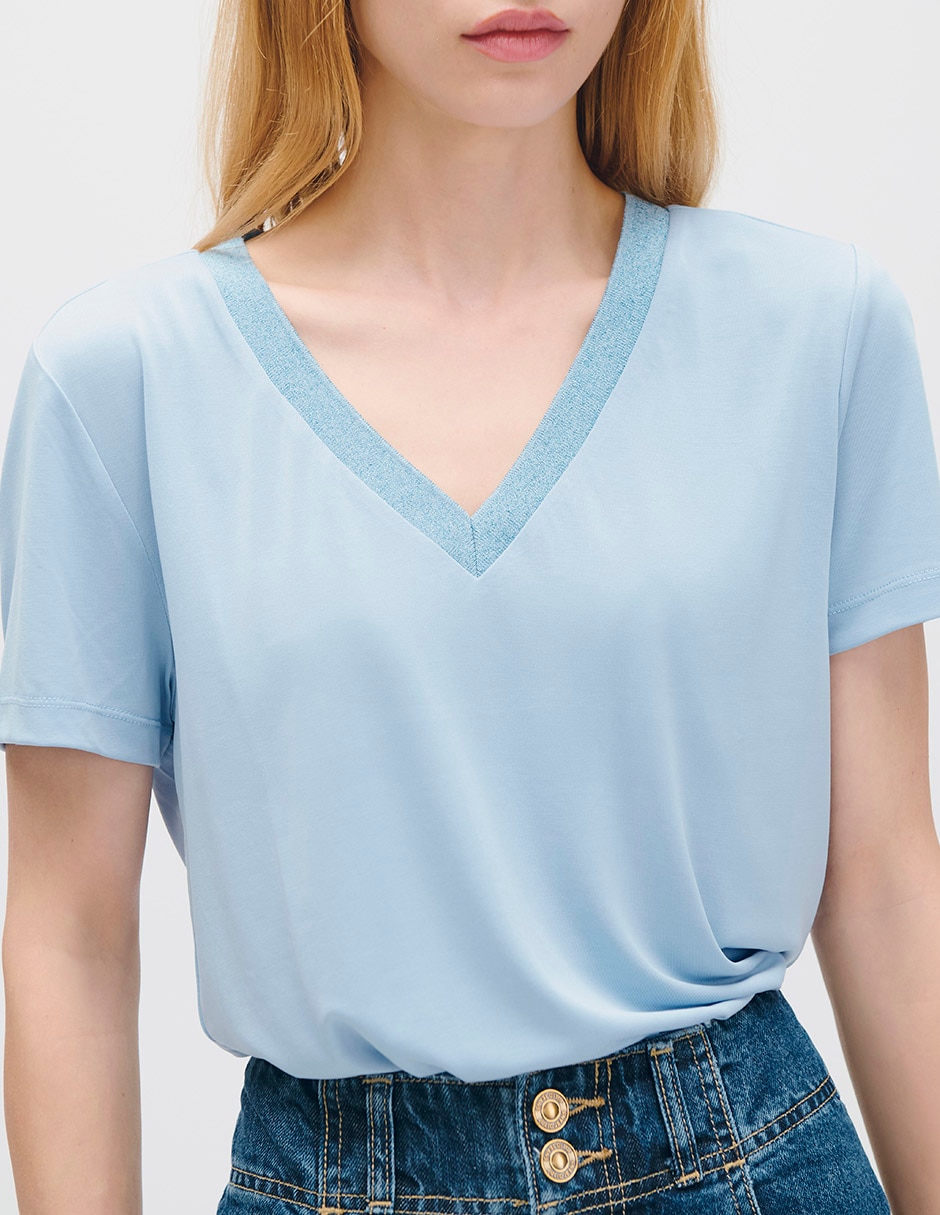 Blusa manga corta para mujer 4