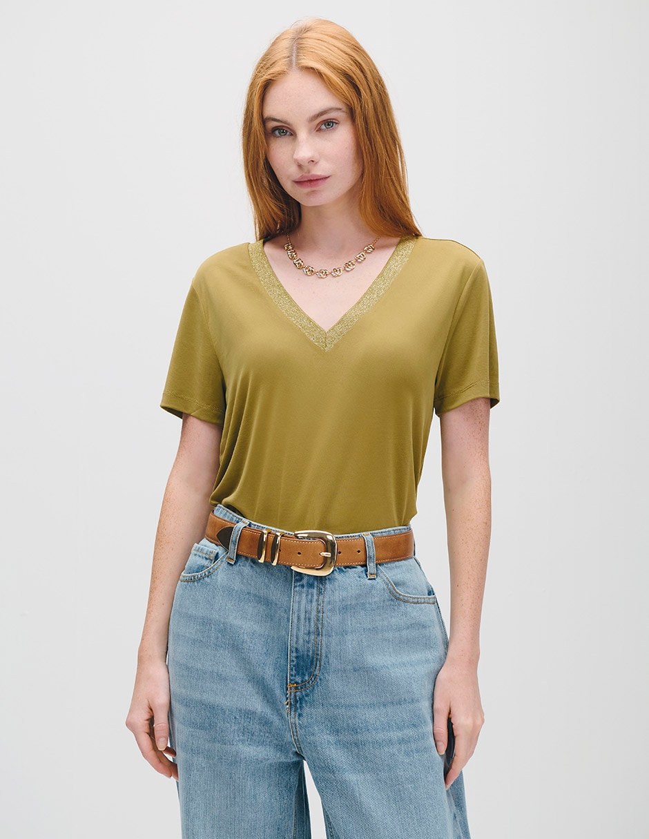 Blusa manga corta para mujer