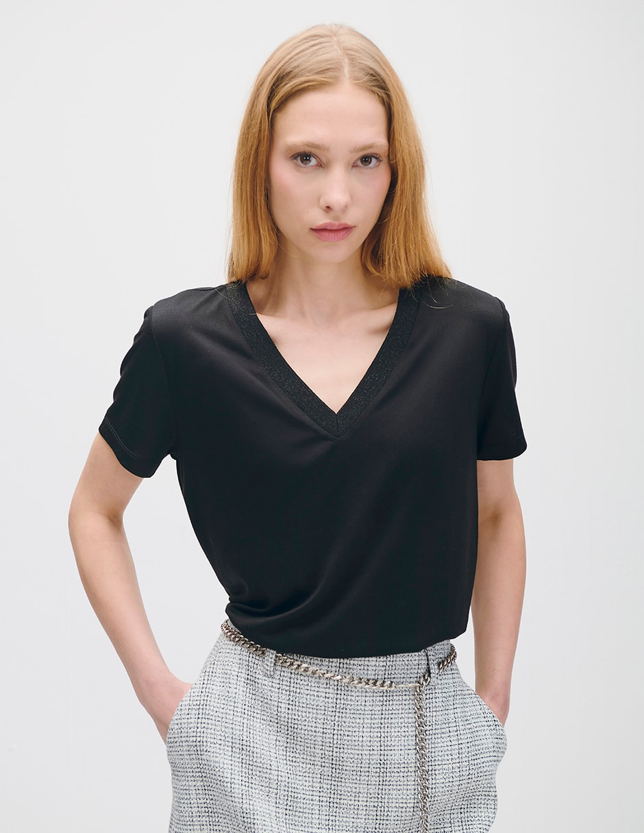 Blusa manga corta para mujer