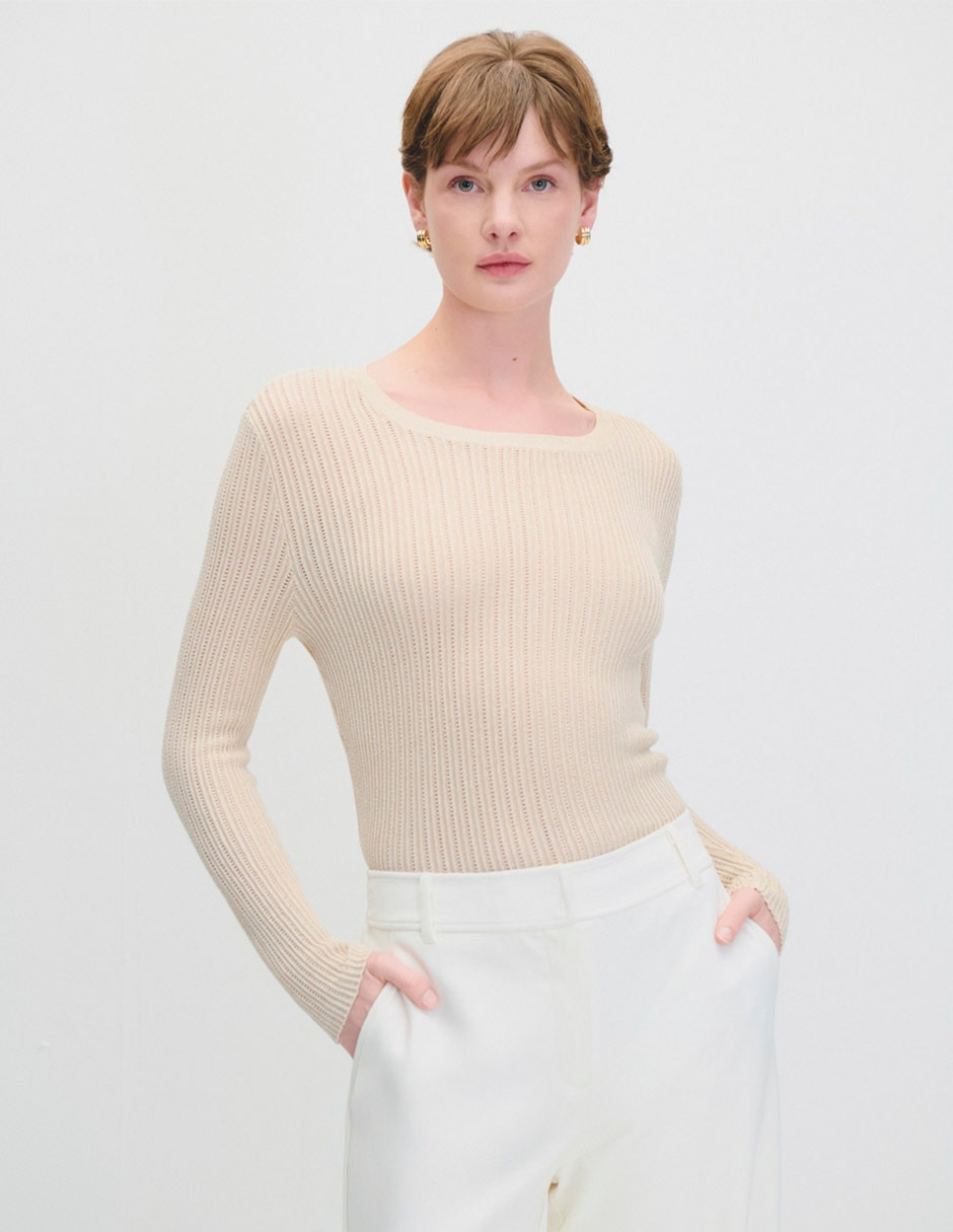 Suéter cuello redondo para mujer