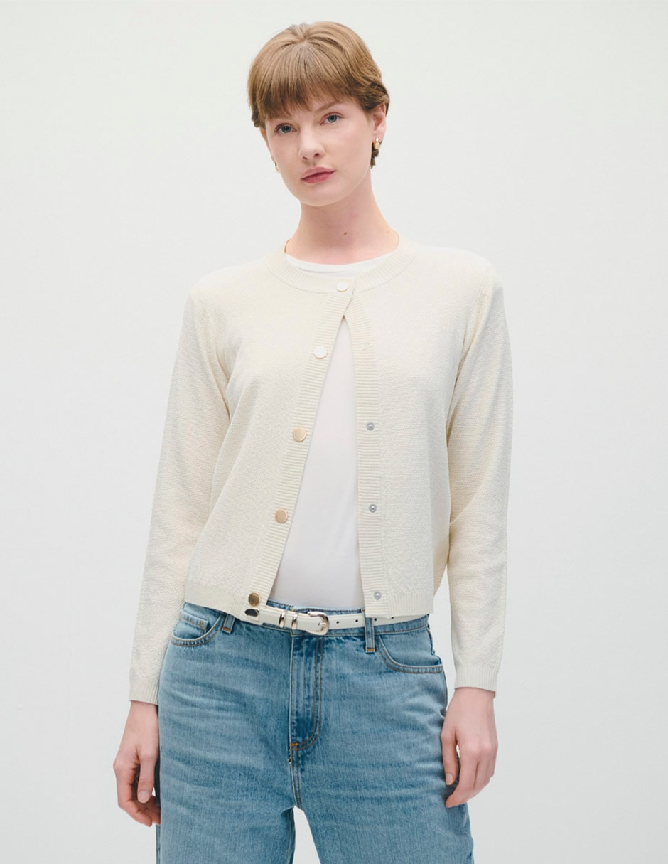 Suéter cuello redondo para mujer