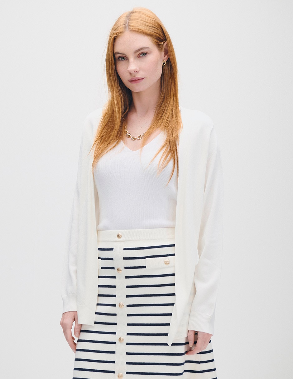 Suéter cuello V para mujer