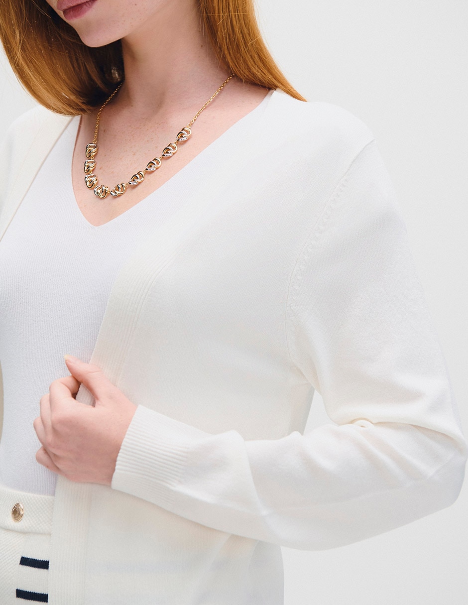Suéter cuello V para mujer 4