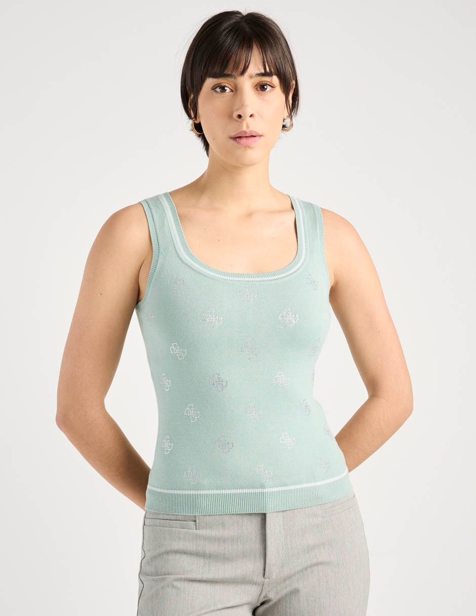 Top cuello redondo tirante ancho