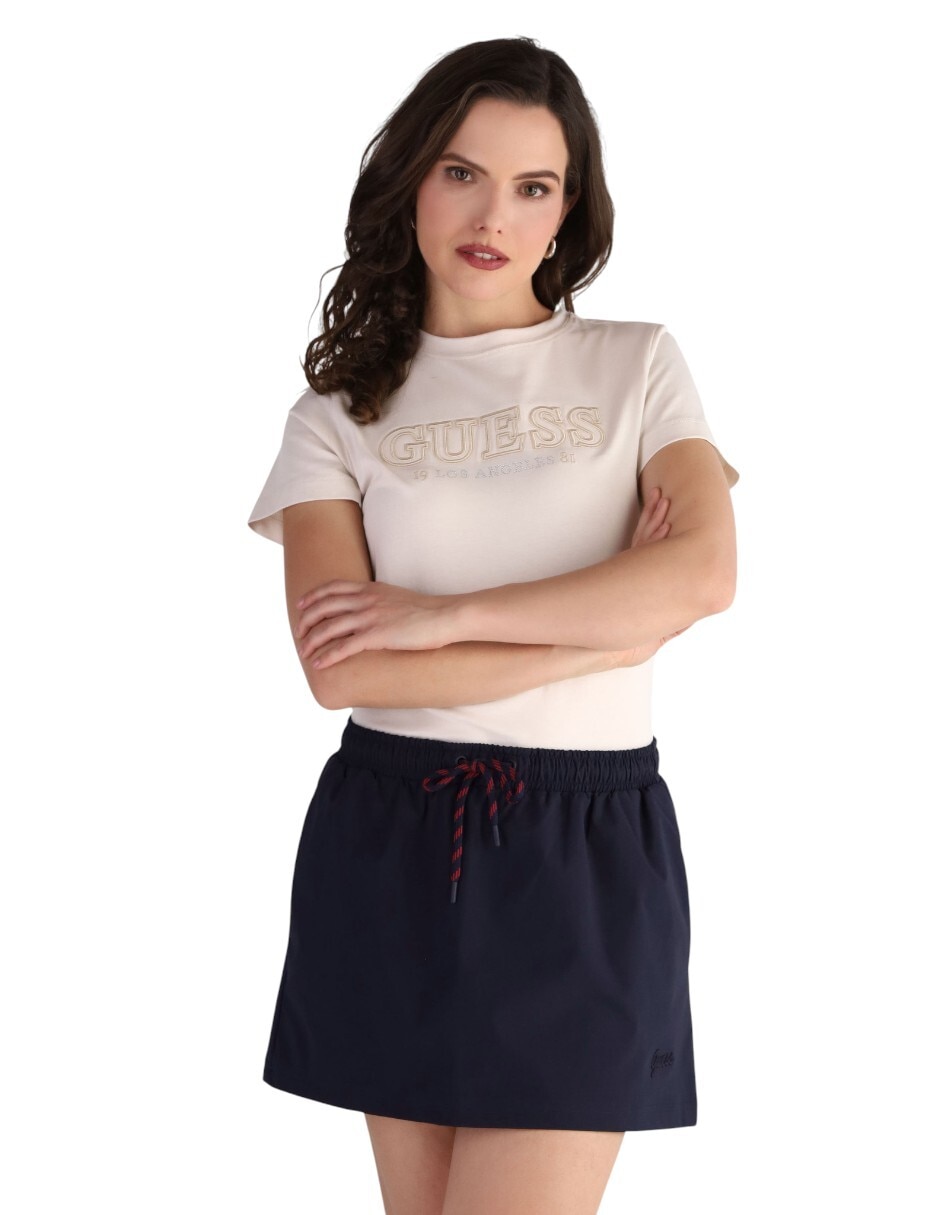 Playera manga corta cuello redondo para mujer