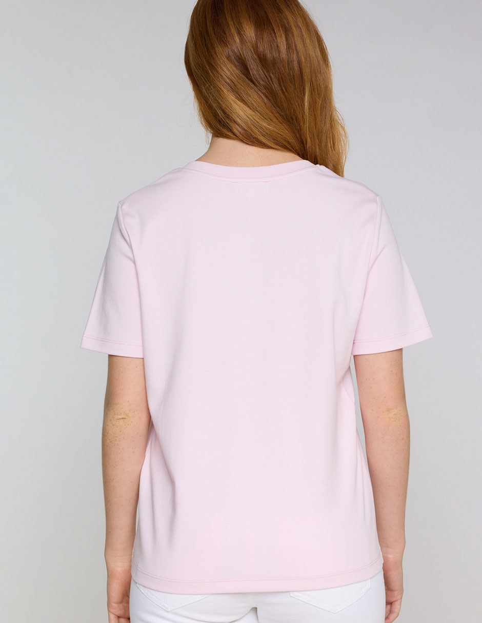 Playera manga corta cuello V para mujer 2