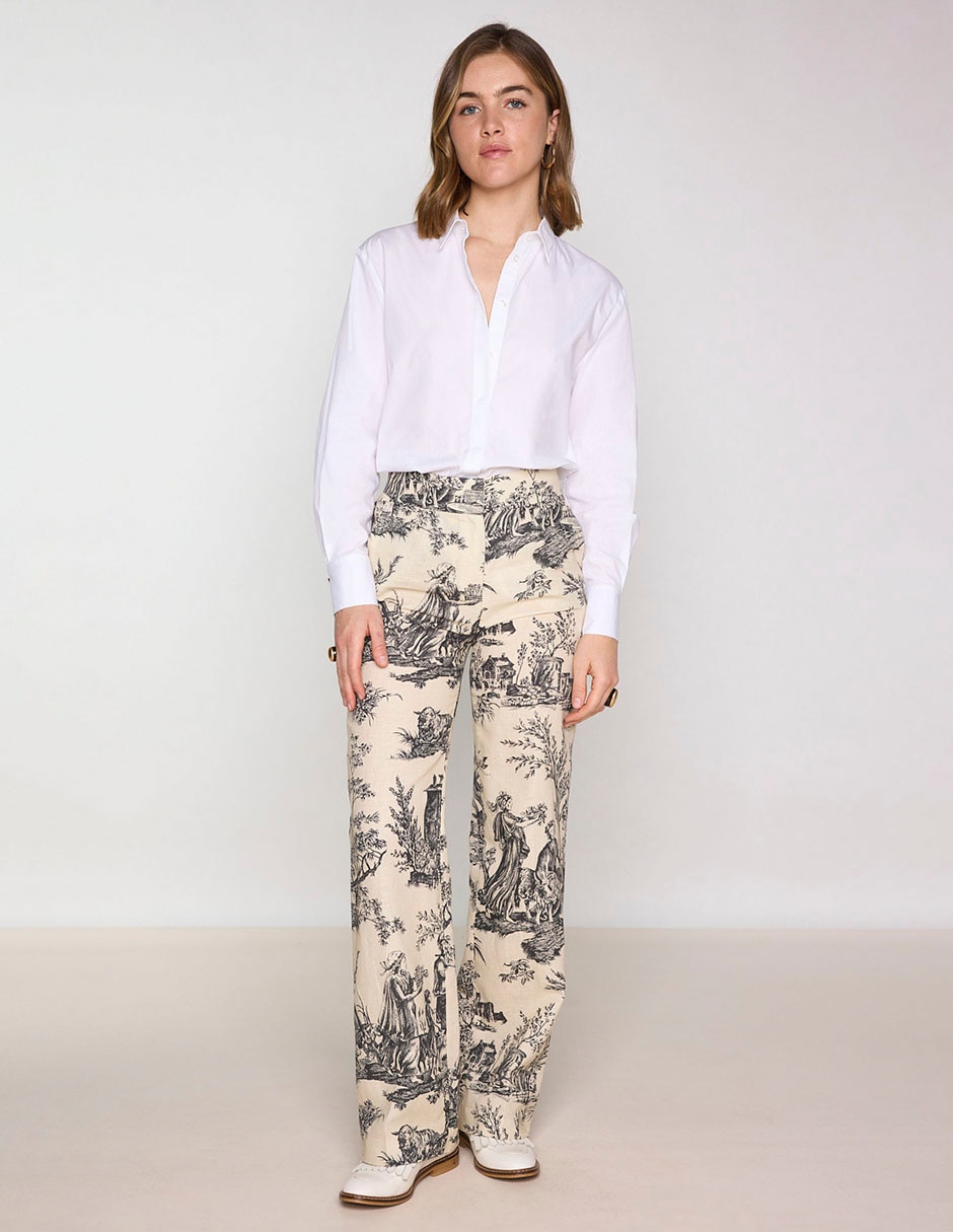 Blusa camisera manga larga para mujer
