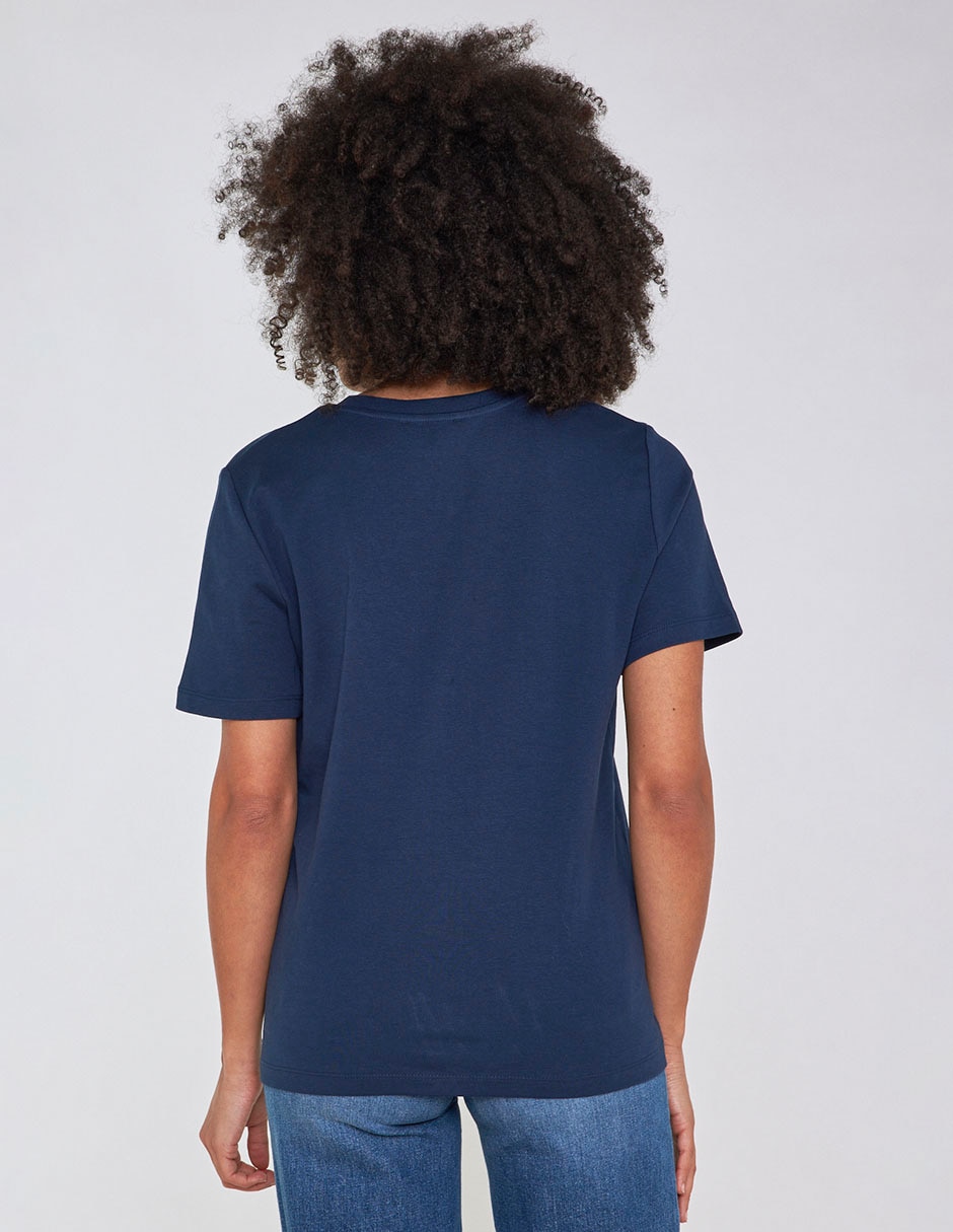 Playera manga corta cuello v para mujer 2