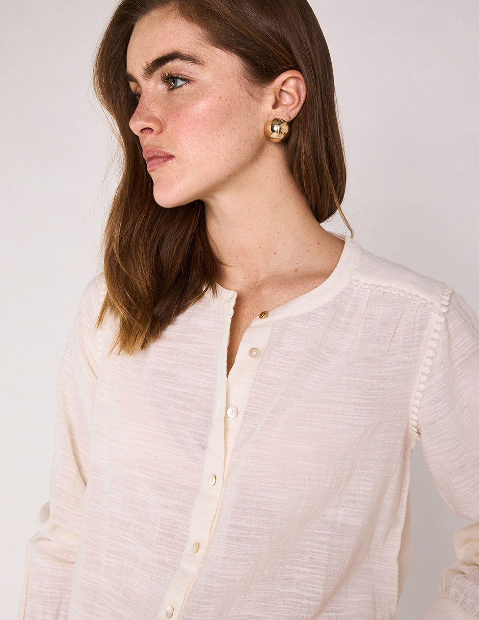Blusa camisera manga larga para mujer 3