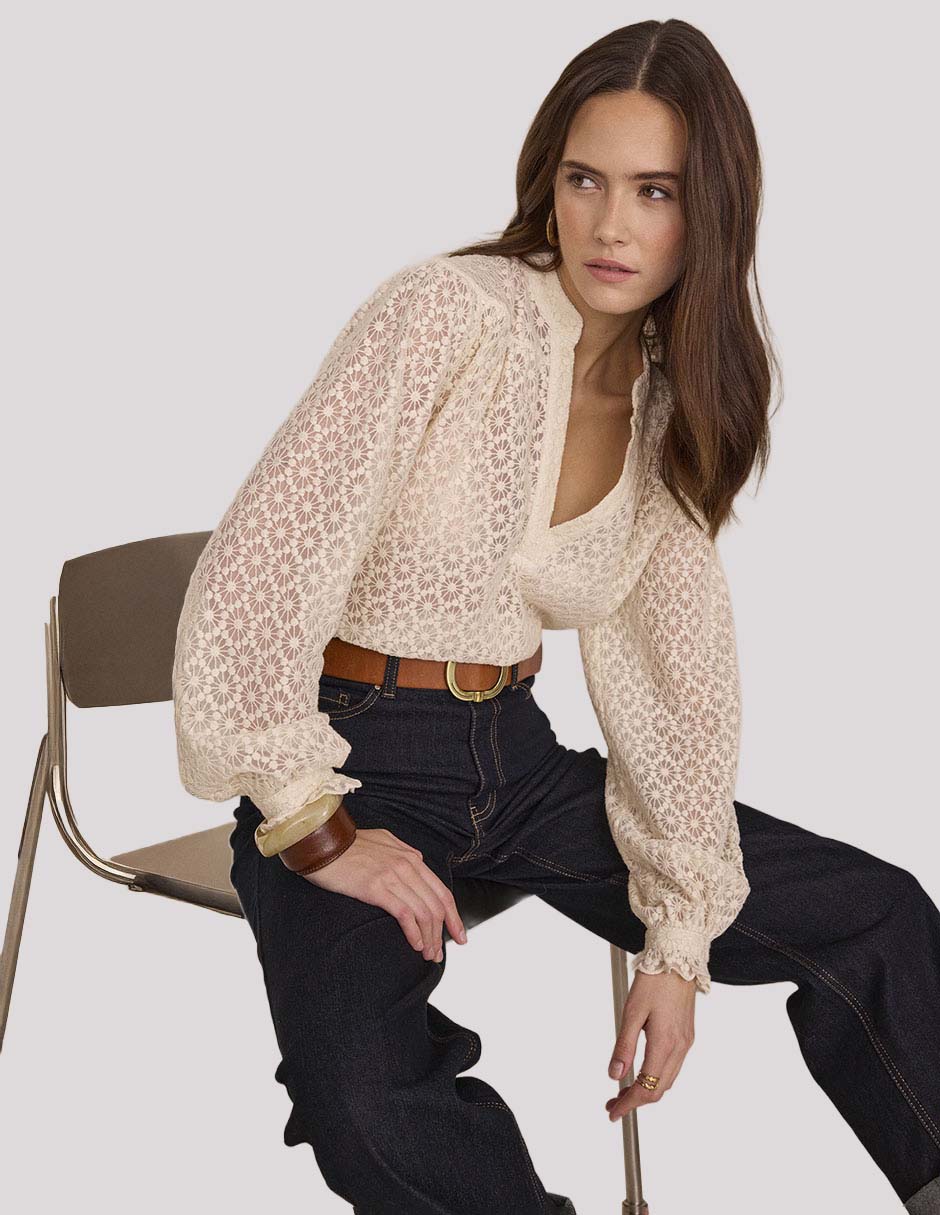 Blusa manga larga para mujer