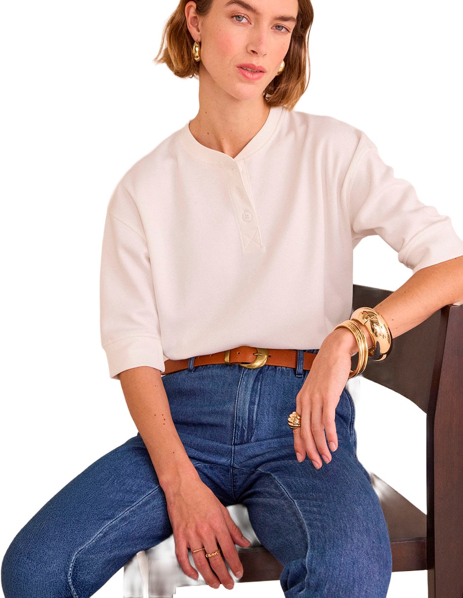 Blusa manga 3/4 para mujer