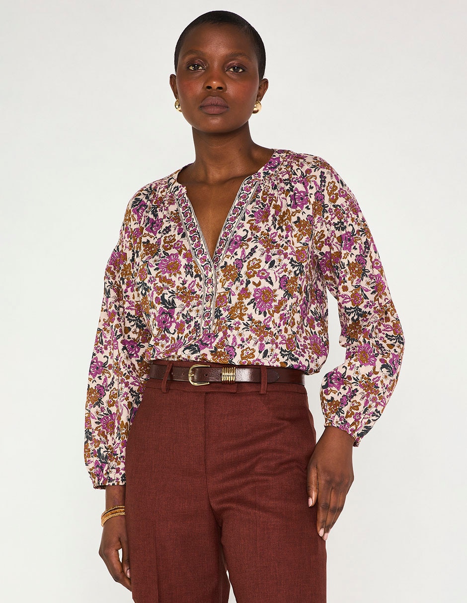 Blusa manga larga para mujer