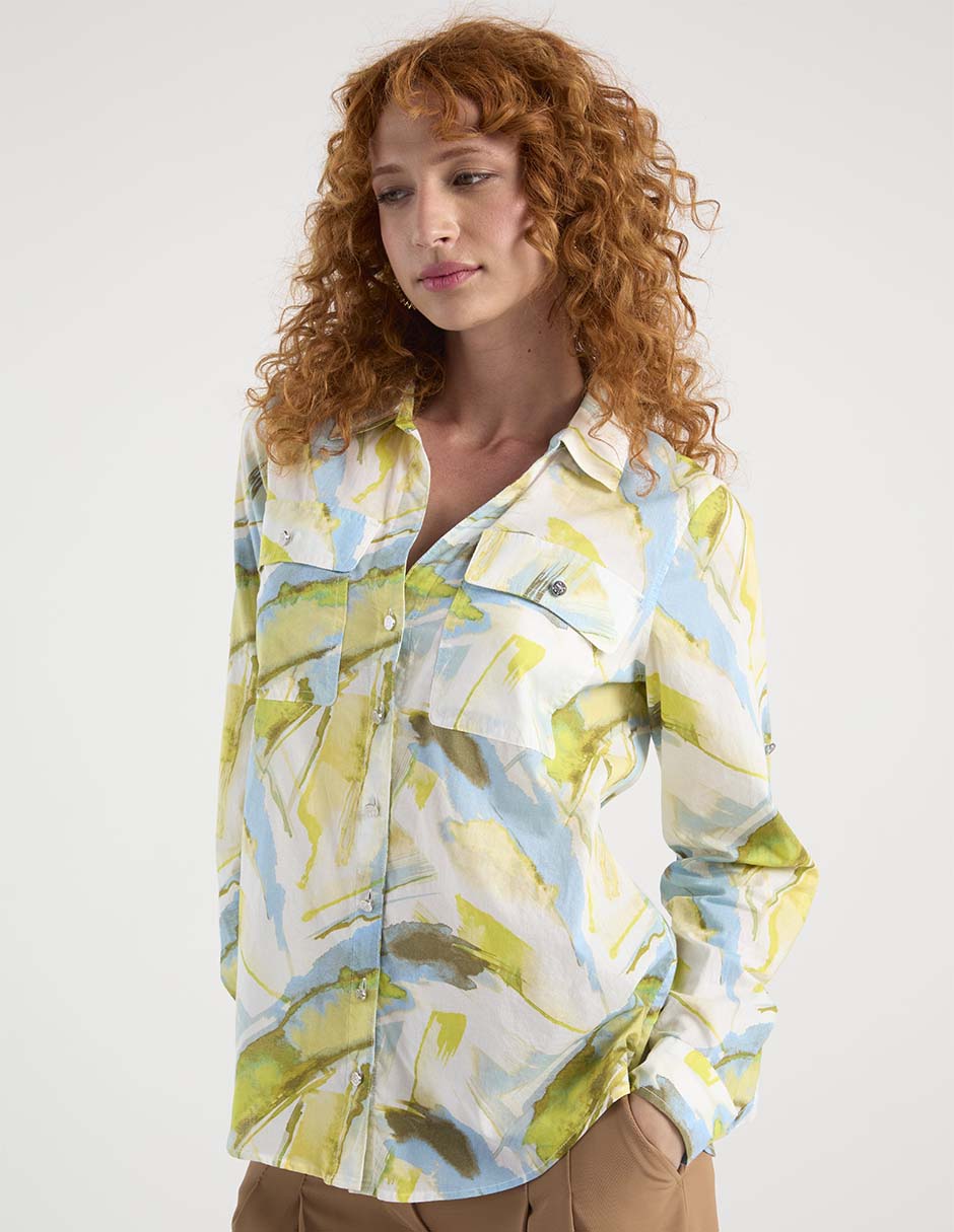 Blusa manga larga para mujer
