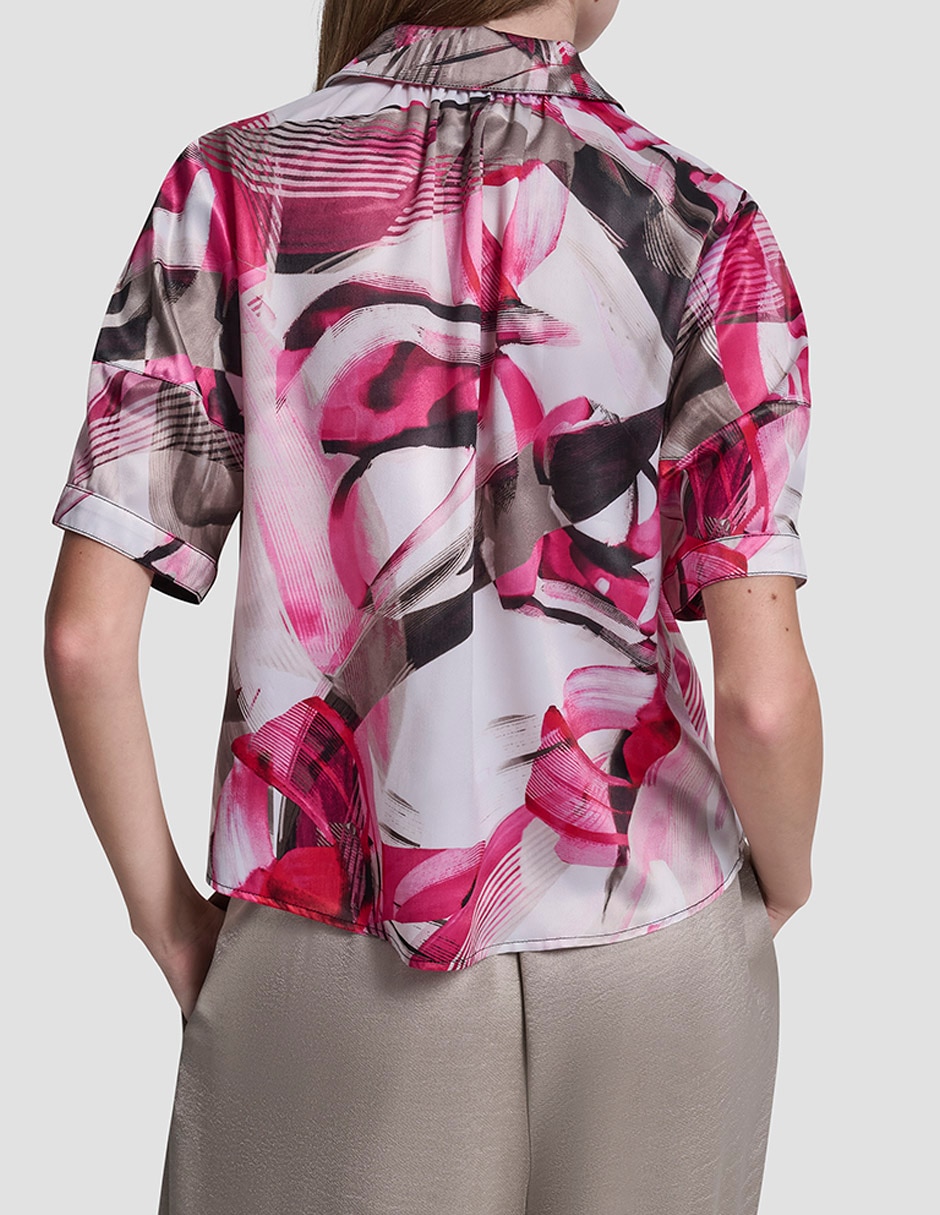Blusa camisera manga corta para mujer 6