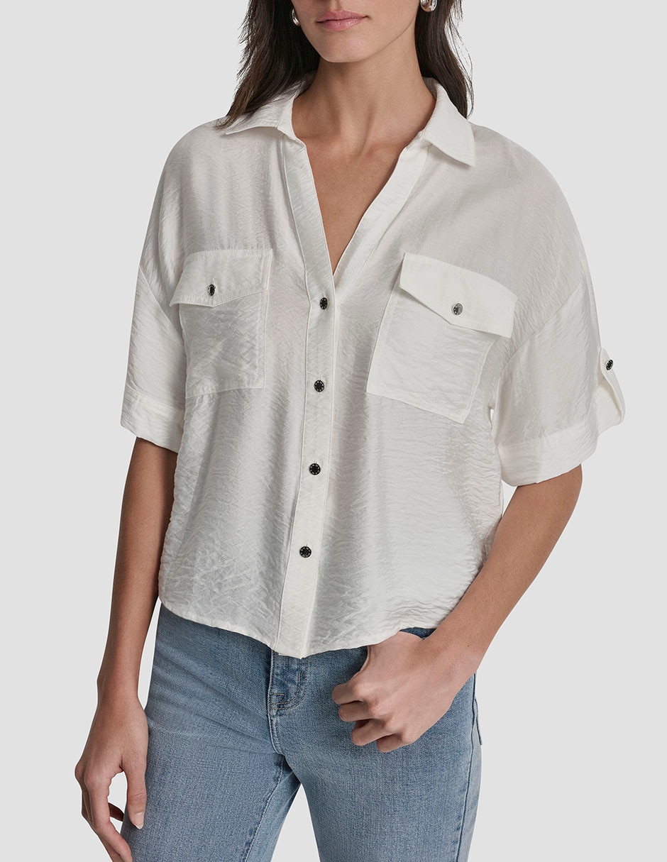Blusa manga corta para mujer